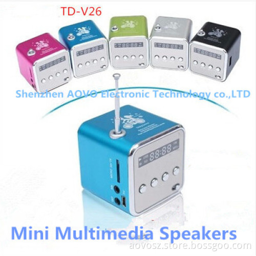 Td-V26 MP3 Player /Multimedia Mini Speakers with TF/USB/FM Radio